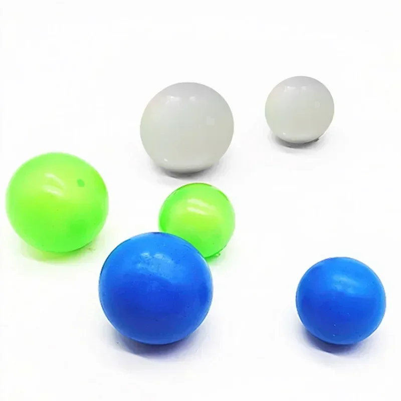 1/4pcs Stick Wall Ball Fluorescent Squash Xmas Sticky Target Ball Decompression Throw Fidget Gift Novelty Stress Relief Gifts fluorescent sticky ball toy