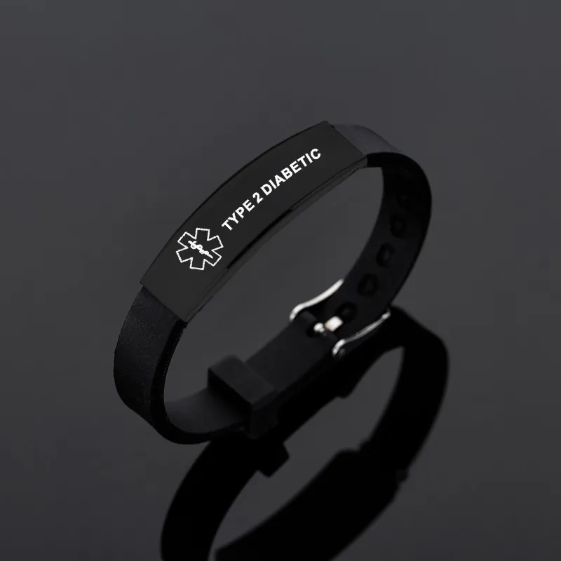 Custom Sport Medical Alert Bracelet for Men Personalized SOS Safety  Silicone Wristband Medic ID Bracelets for