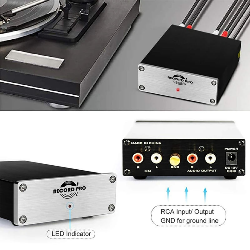 Phono Preamp Record Player Stereo Preamplifier Moving Magnet Phono