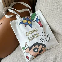 Crayon Shin-Chan Canvas Women Tote Bags Harajuku Kawaii Anime Cartoon Student Shoulder Handbag Large Capacity Shopping Bags Gift 2