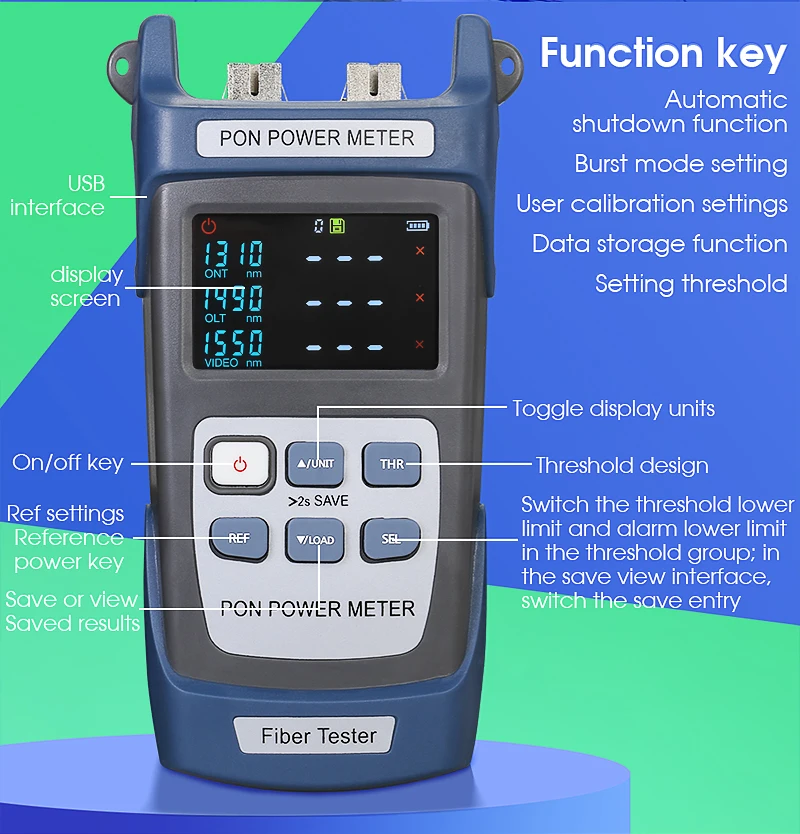 AUA-350A/U APC/UPC port(optional) Fiber Optical PON Power Meter FTTX/ONT/OLT 131