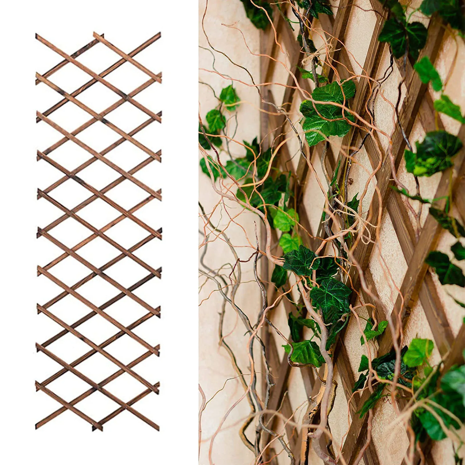 Expandable Plant Climbing Lattices Extensible Pine Fence Plant Support for Climbing Plants Retractable Garden Trellis Fence
