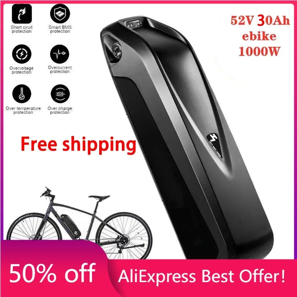 

Original 48V Battery 48V 20AH 52V ebike Battery 36V Hailong Max 40A BMS 350W 500W 750W 1000W 1500W 18650 Cell BBS02 BBS03 BBSHD
