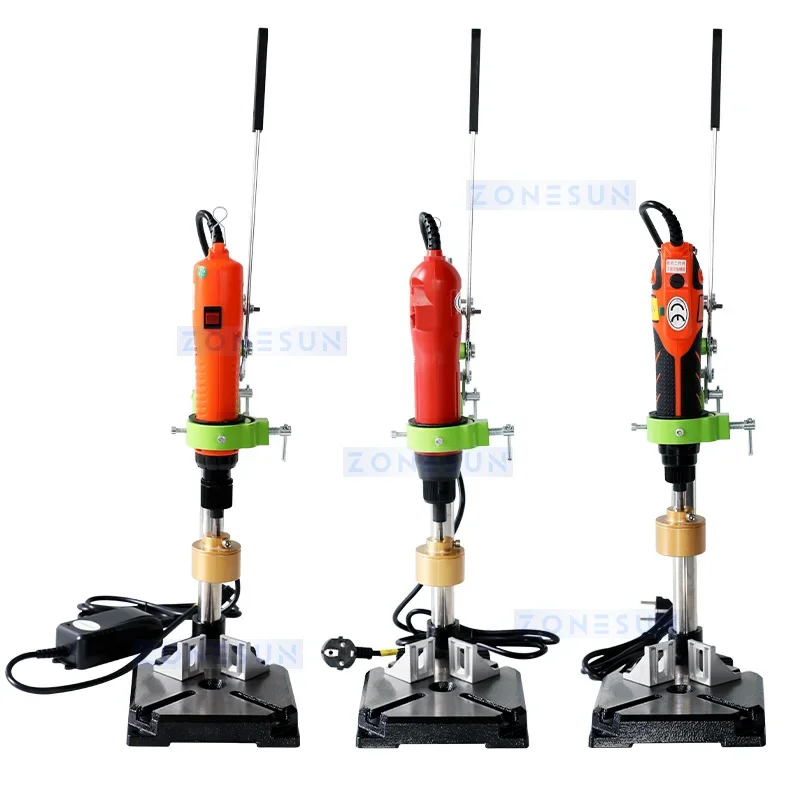 ZONESUN ZS-XG80W Manual Electric Capping Machine Bottle Capper for Plastic Bottles Nail Polish Juice Beverage 6
