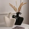 New Creative Human Vase Living Room Flower Arrangement Container Ceramic  Flower Pot Decoration Home Decoration Accessories 2