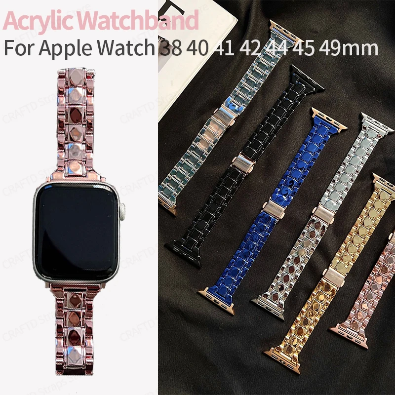 

Ремешок из фотополимерной смолы для Apple Watch Band Series 7, аксессуары 6, SE5, 4, 3, браслет для Iwatch 45 мм, 44 мм, 38, 40, 41, 49Ultra