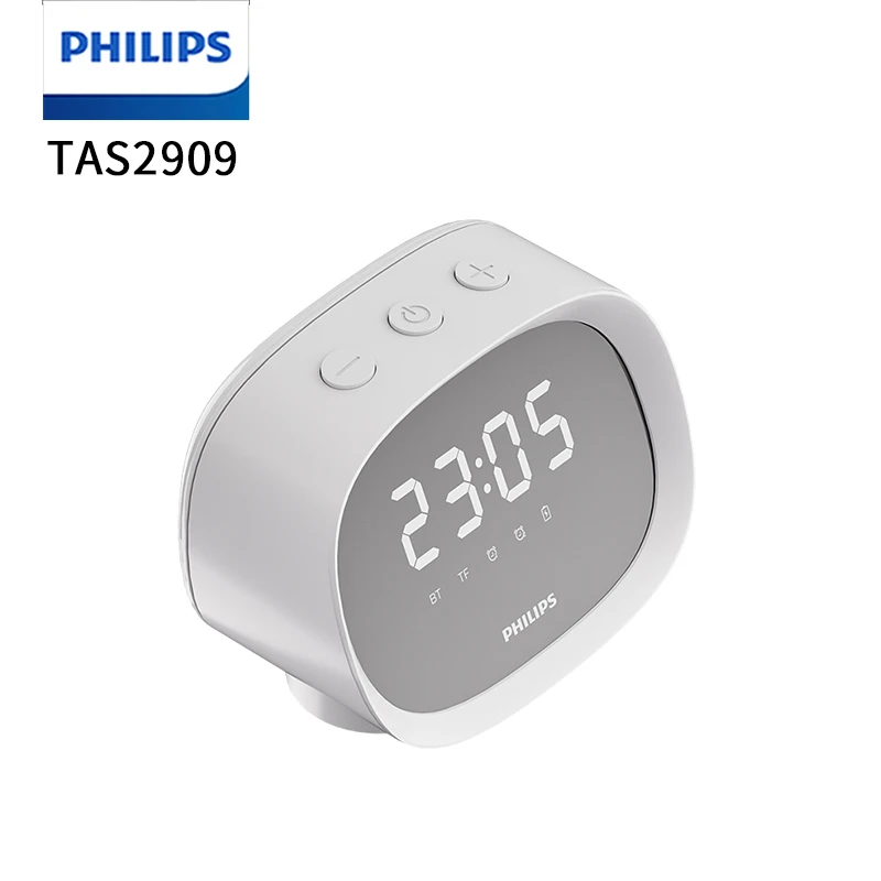 Głośnik Bluetooth Philips, bezprzewodowy, biurkowy, inteligentny budzik, głośnik budzikowy do sypialni TAS2909 z asystentem głosowym XiaoDu