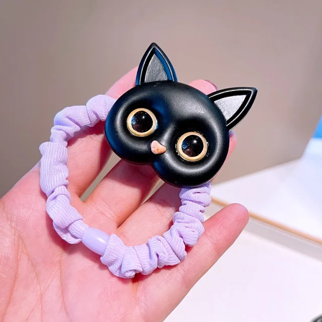 2022 New Women Cute Cat Rubber Bands Elastic Hair Bands Korean Headwear Children For Girls Lovely Hair Accessories Ornaments style 14