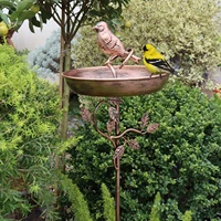 Garden Birdbath Sturdy Iron Outdoor Bird Bath for Outside Vintage Standing Birdbath Bowl for Outdoor Garden Patio Yard 6