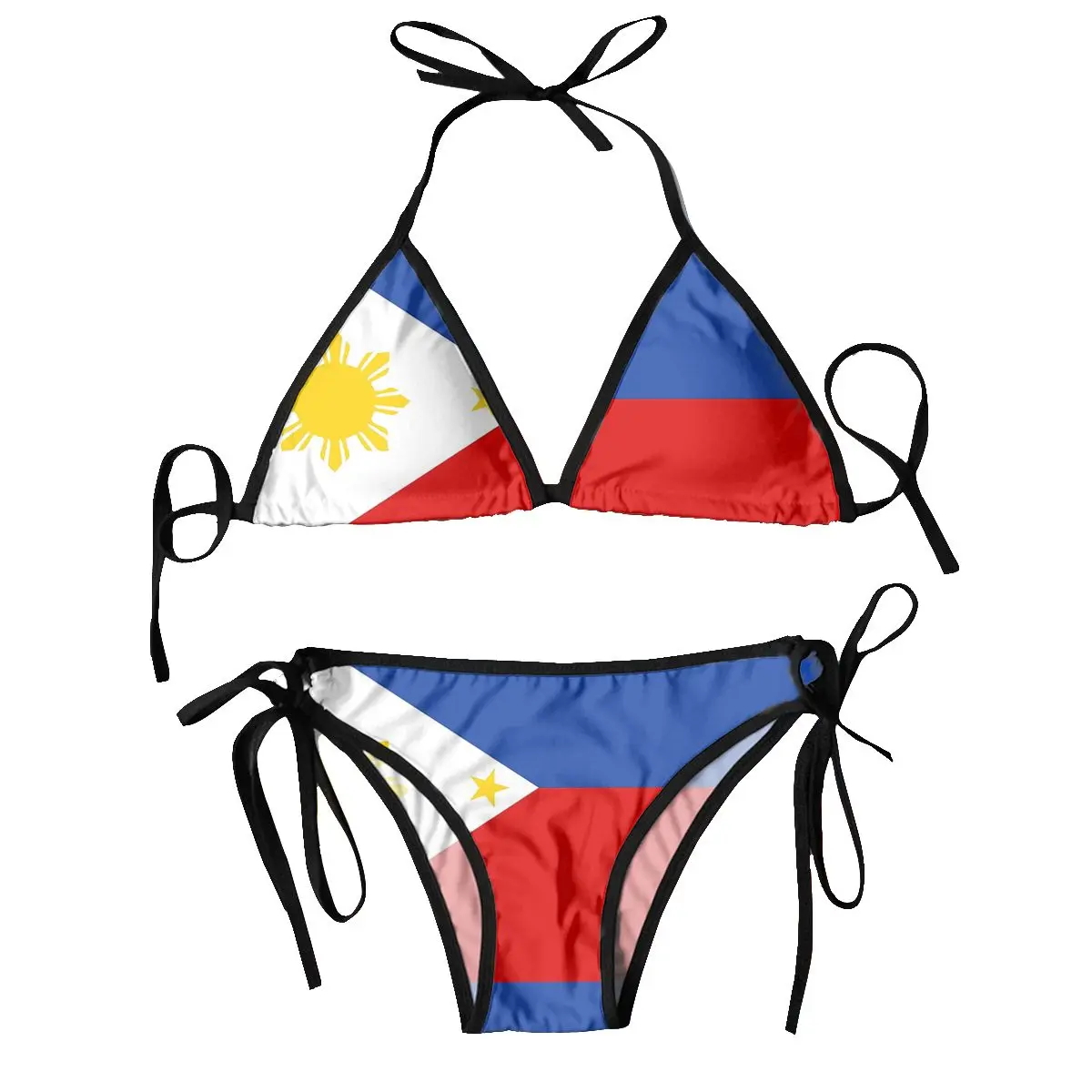 Women's Spanish Flag Bikini Set, Sexy Swimwear Bathing Suit