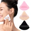 1-60pcs Triangle Velvet Powder Puff Soft Washable Sponge Black Pink Cosmetic Puffs Loose Powder Facial Beauty Makeup Accessories 3