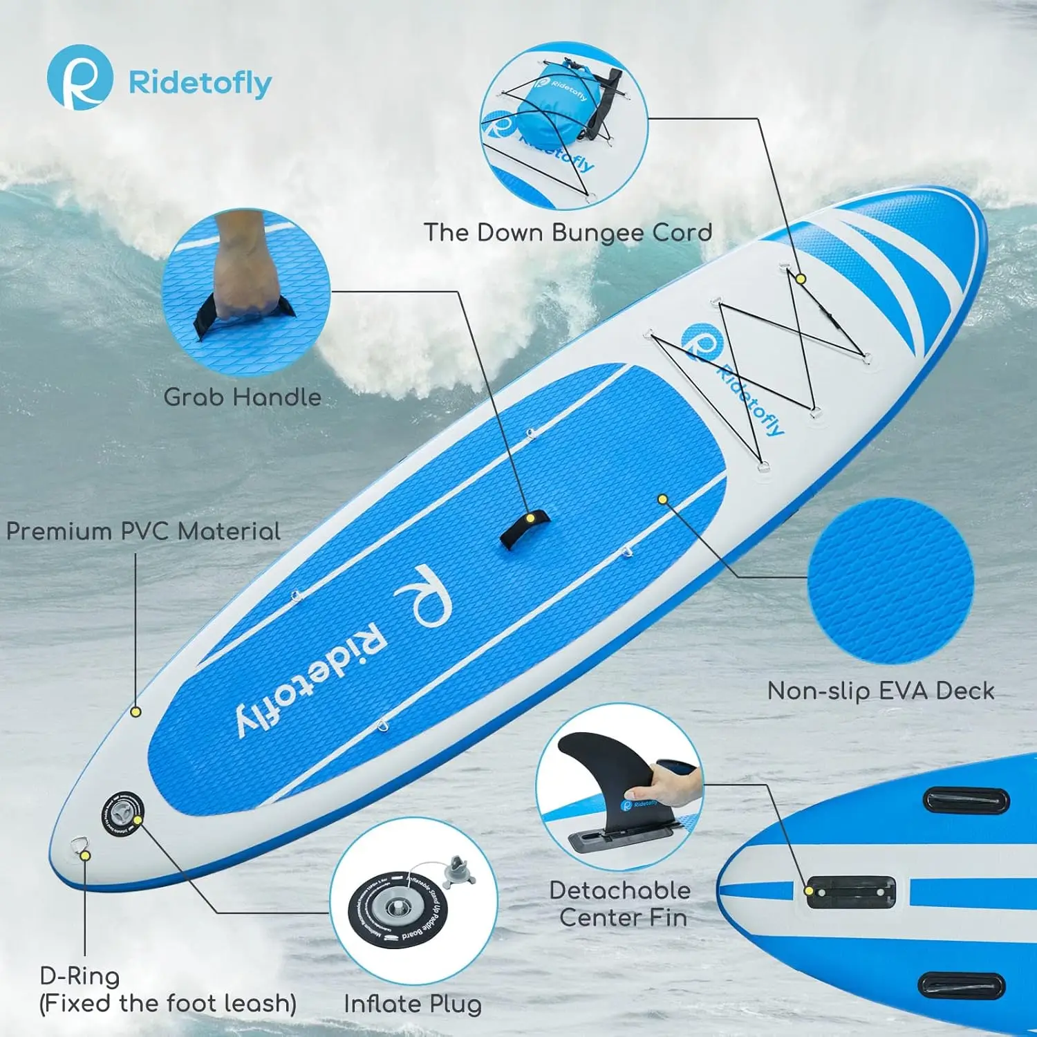 Stand Up Paddle Board x6, Inflatable SUP with Accessories, Adjustable Paddles, Detachable Seat, Backpack Pum