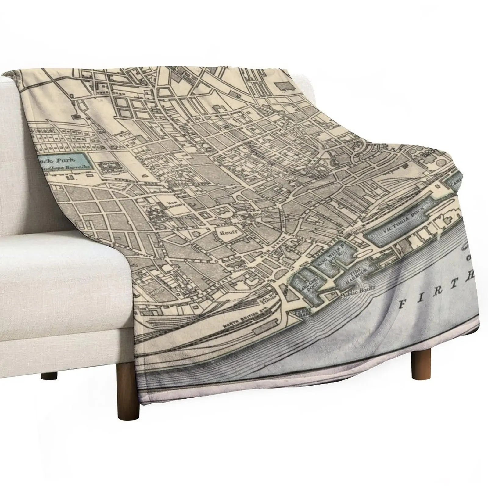 

Vintage Map of Dundee Scotland (1901) Throw Blanket Luxury St Blanket Thin Blankets Vintage Blanket