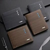 Business Men's Short Wallet Microfiber Synthetic Leather Short Wallets Men Stripe Male Purse Coin Pouch Multi-functional Cards 5