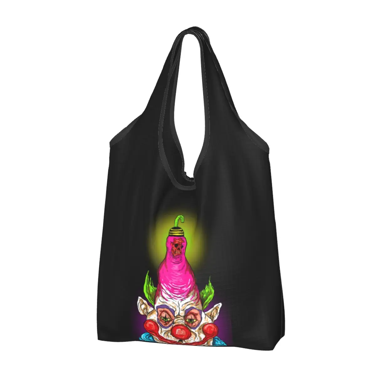 Killer Klowns Dallo Spazio Esterno Borsa Della Spesa Durevole Riutilizzabile Riciclare Pieghevole Heavy Duty Cotton Candy Cocoons Shopping Tote Bag