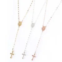 2026 New Fashion Vintage Christian Cross Bohemia Religious Rosary Pendant Necklace for Women Charm Fashion Jewelry Gifts - Image 2