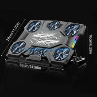 Coolcold 15.6-17.3inch Laptop Cooling Pad with 6 Quiet Fans,7 Height Wind Speed Adjustable,Laptop Cooer With Mobile Phone holder - Image 6