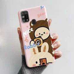 Cute Astronaut Soft Phone Case for Galaxy M31s (Pink-L01)