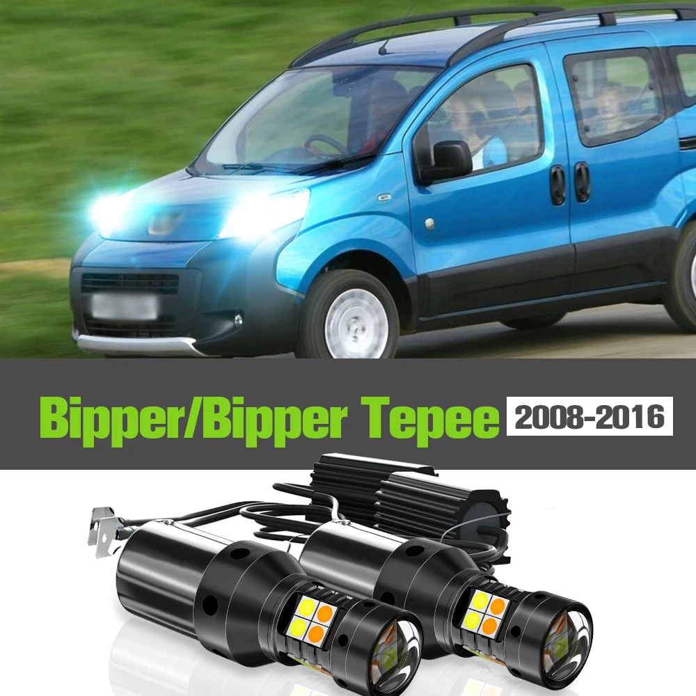 

2x LED Dual Mode Turn Signal+Daytime Running Light DRL Accessories Lamp For Peugeot Bipper Tepee 2008-2016 2010 2011 2012 2013