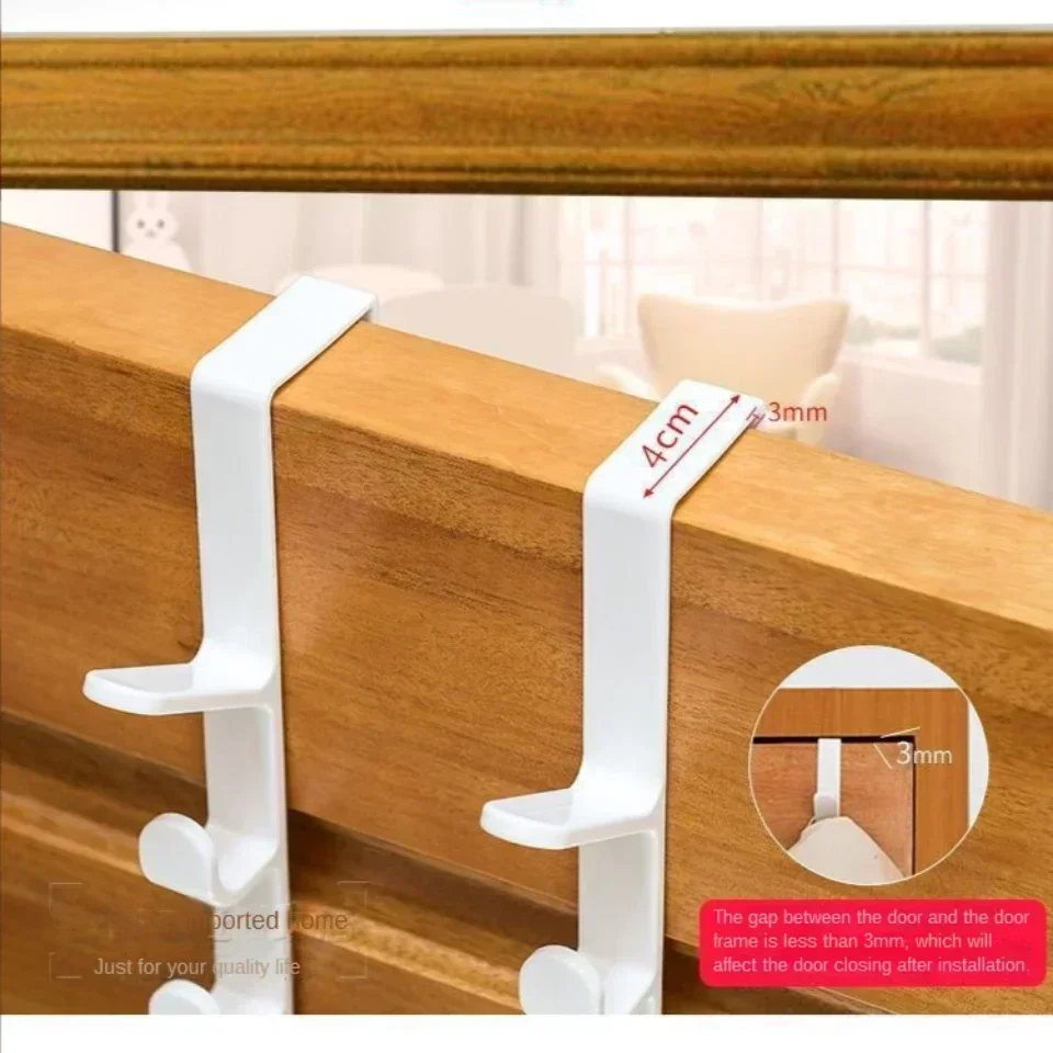 Fivesegment Door Hook Coat Bag Towels Cap Hair Bands Seamless Holder Home Bedroom Storage Organization Plastic Pure Color Rack