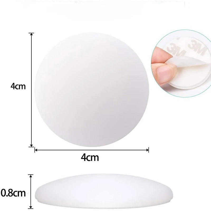 White Door Stops Rubber Wall Protectors Guards Self Adhesive Door Handle Bumper Stoppers Protective Plug Non-slip Muffler