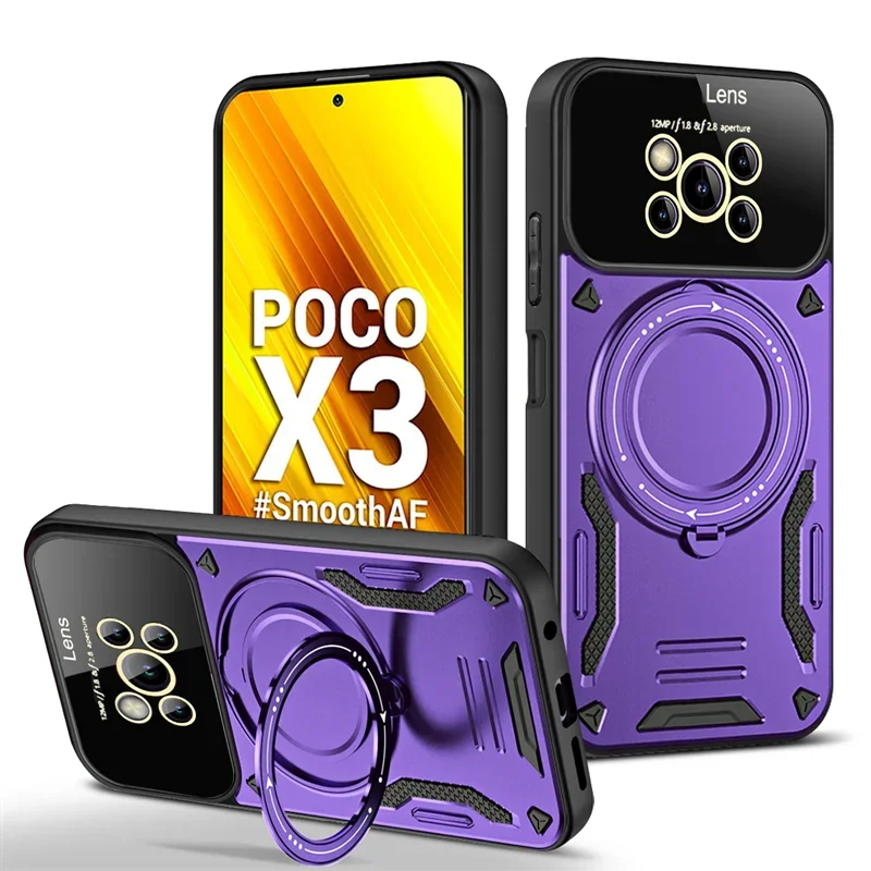 Magnetic Ring Stand Armor Shockproof Phone Case - Enhanced Protection Back Cover