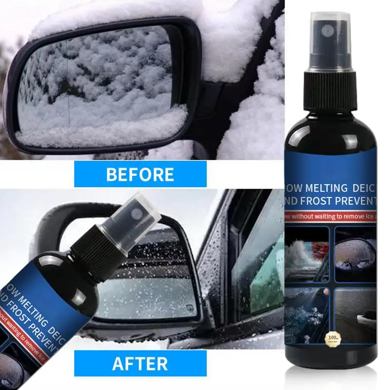 De Icer For Car Windshield Ice Melt Spray 100ml Fast Ice & Snow Melting Spray Defrosting Anti Frost Deicer For