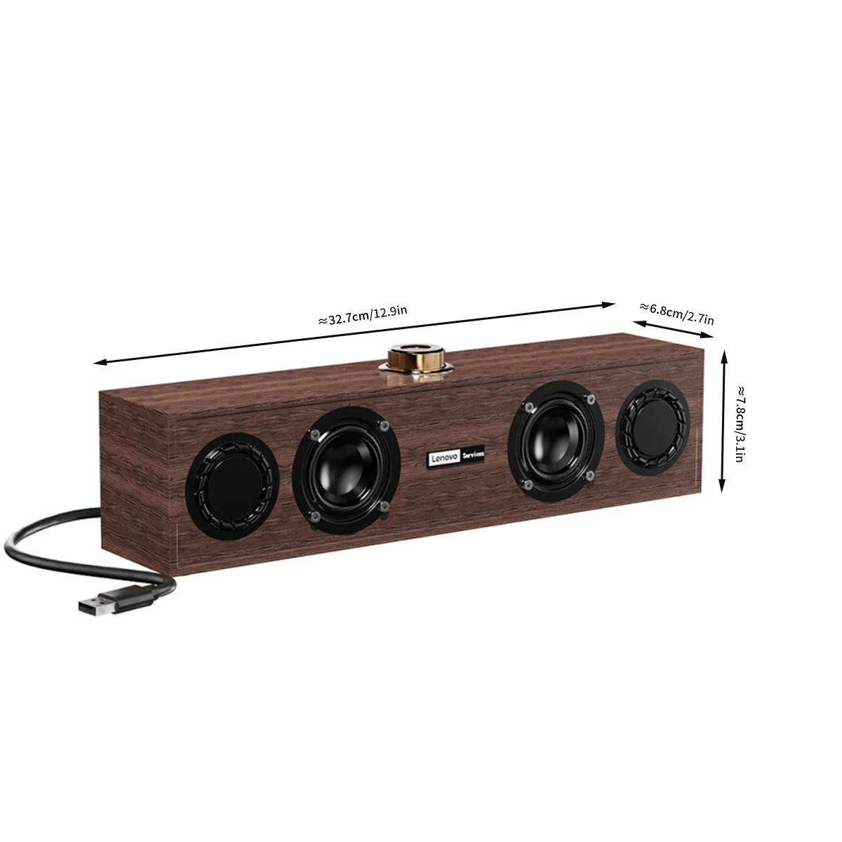 Haut-parleur multimédia Lenovo C02, haut-parleur Bluetooth, haut-parleur double mode filaire/Bluetooth, haut-parleur rétro universel pour téléviseur, ordinateur et téléphone portable, caisson de basses