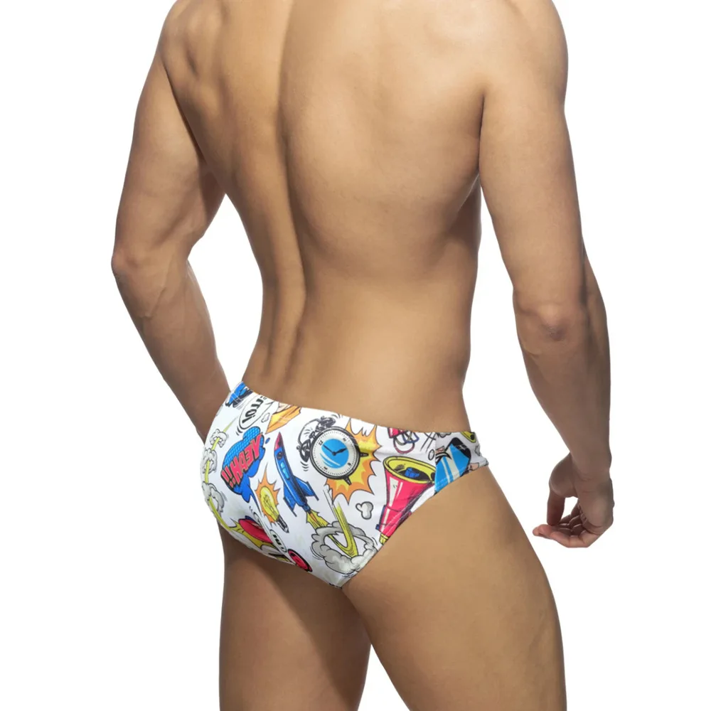Bikini shorts, low waisted European and American pop printed triangle pants, sexy tied up swimming pants, explosive