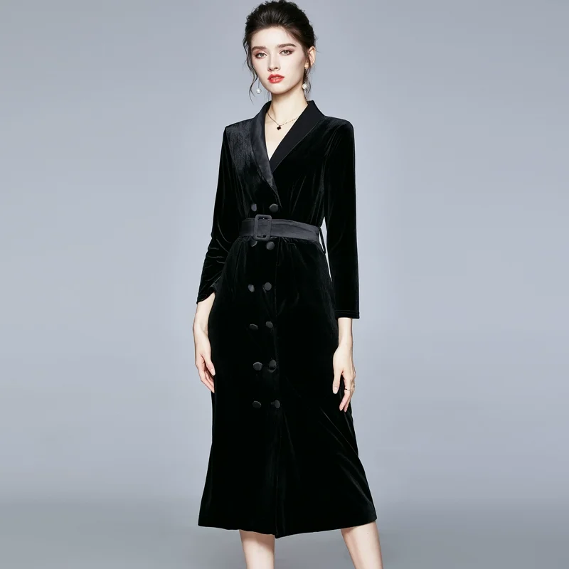 

2023 new elegant fashion slim women's dress black canary skirt long skirt to send the original belt