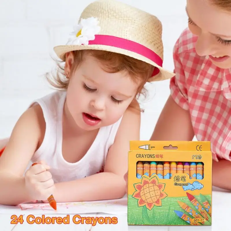 Coloring Crayons For Kids Color Creation 24 Colors Kids Crayons Odorless  Environmental Friendly Art Crayons Assorted Colors - AliExpress