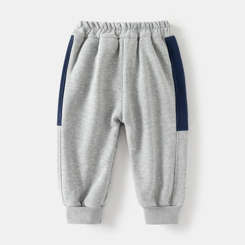 Boys Pants Autumn Winter Boys Sport Pants Thicken Warm Casual Sports Children Pants Color Patchwork Middle Waist Kids Boys Long Trousers