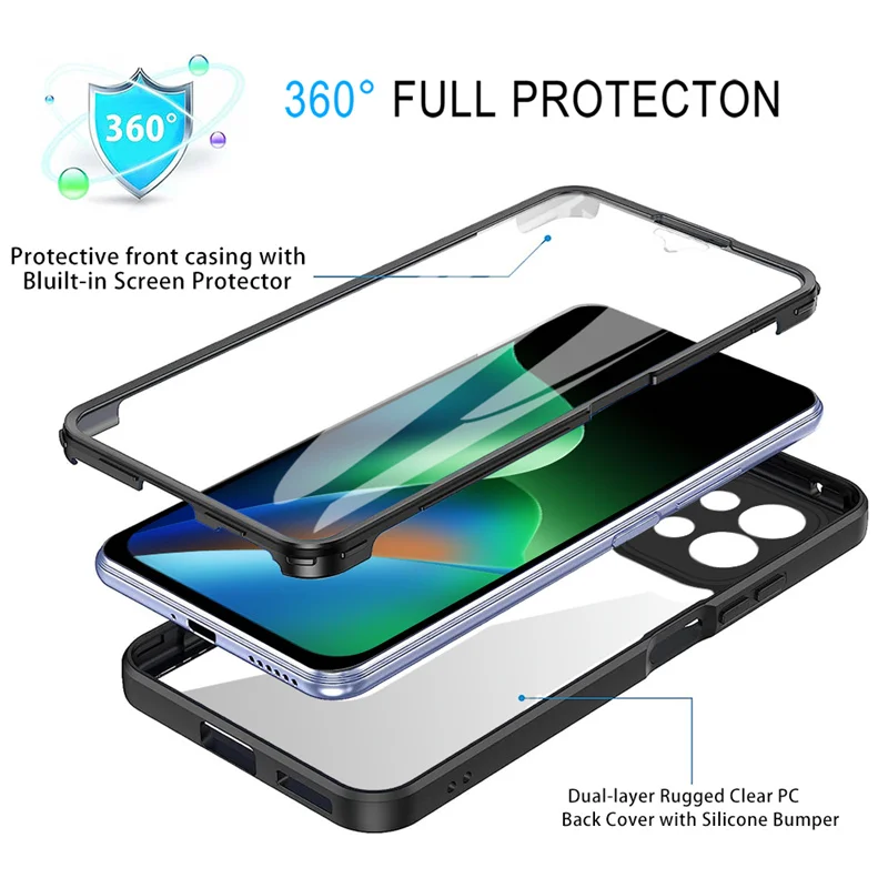 360° Clear Shockproof Soft Silicone Phone Protector Case
