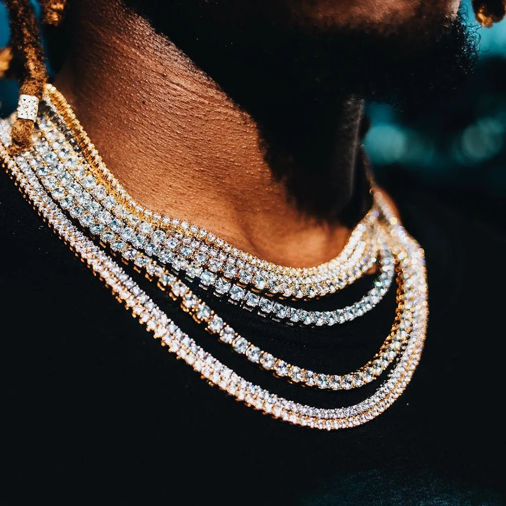 Hip Hop Bling Iced 1 Row Chain Necklace | Hip Hop Iced