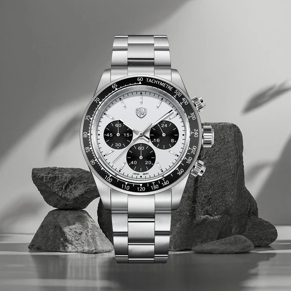 Men's Watch Rollstimi Luxury Quartz Watch Men's Gift VK63 Sapphire