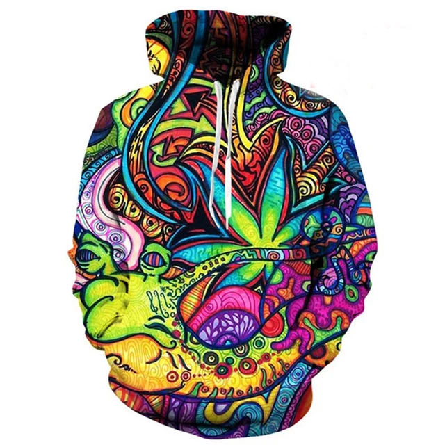 Weeds Leaf Print 3D Hoodie - Image 2
