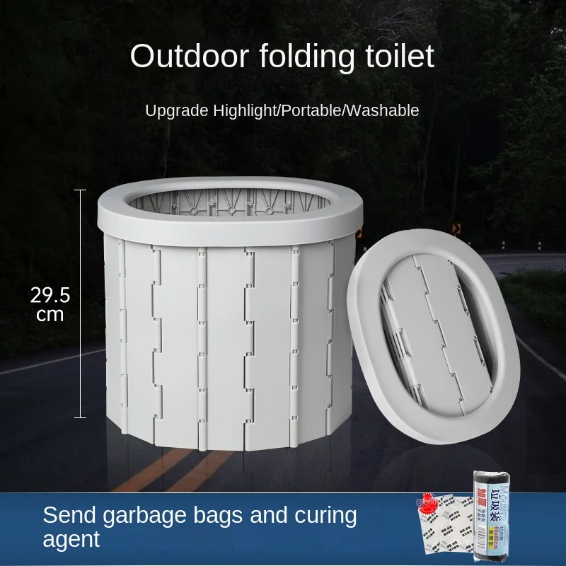 Portable Folding Toilet For Outdoor Camping Potty For Adults Kids Cover Design Seat Toilet Reusable Picnic Car Travel folding toilet