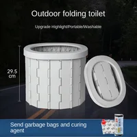 Portable Folding Toilet for Outdoor Camping Potty for Adults Kids Cover Design Seat Toilet Reusable Toilet for Picnic Car Travel 1