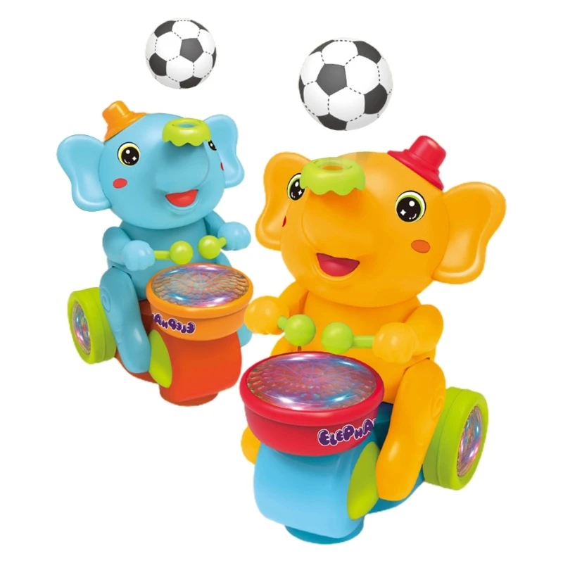 Elephant Electric Beating Drum Blow Ball Toy Music Light Children Toy Dropship