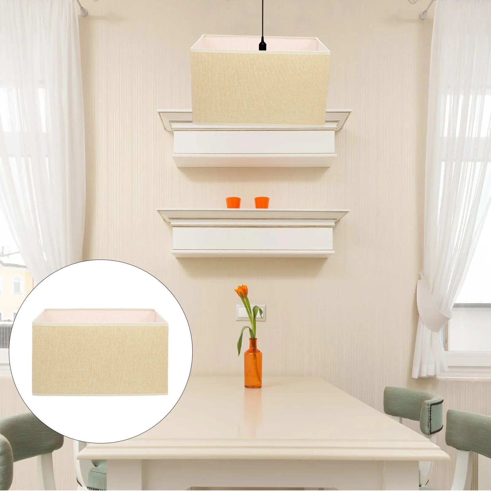 

Простой тканевый абажур Osaladi E27, Современная фотообложка, прямоугольная льняная ткань, фотозащита