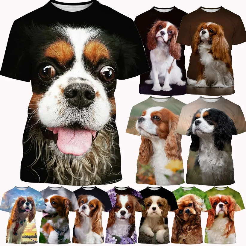 

Beautiful Cavalier Dog 3D Printed T-Shirt Men/Women's Casual King Charles Spaniel Fashion Personality Hip Hop T-Shirt