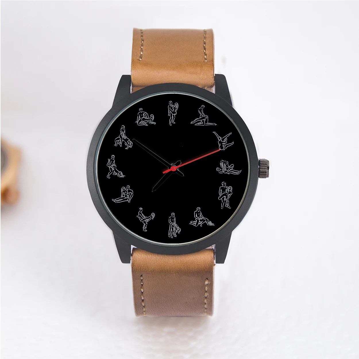 Rose Gold Men's Watch with Black and Silver Watchband - Personalized Gift Edition