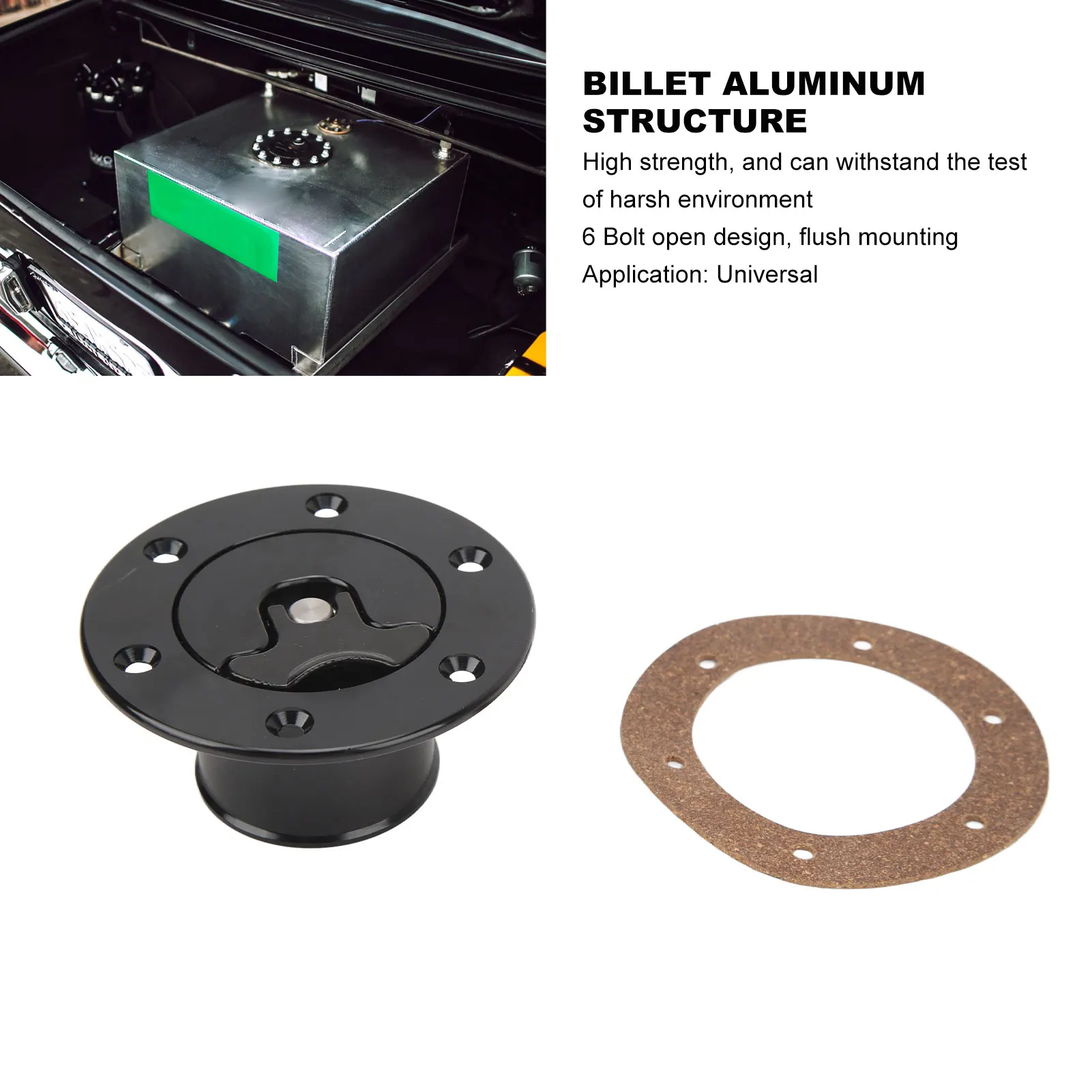 Fuel Cell Gas  Fuel Cell    Billet Aluminum 39mm ID Flush Mounting 6  Open Type Black  for Car 4