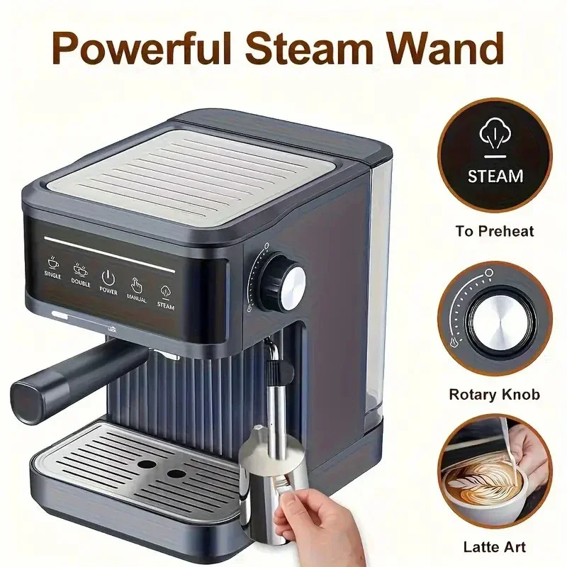 20Bar Electric Italian Coffee Machines Professional Espresso Coffee Maker Semi Automatic Milk Frother Cappuccino Latte Maker 3