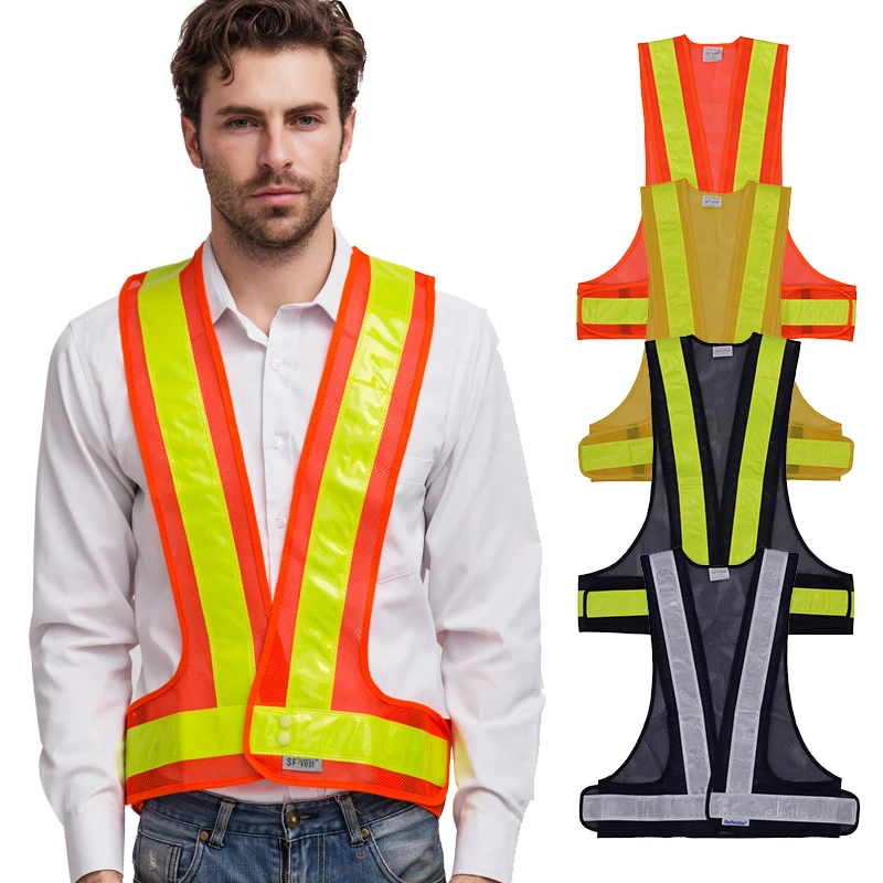 AdjustableReflectiveVestAdjustableAntiwearSafetyVestVshaped