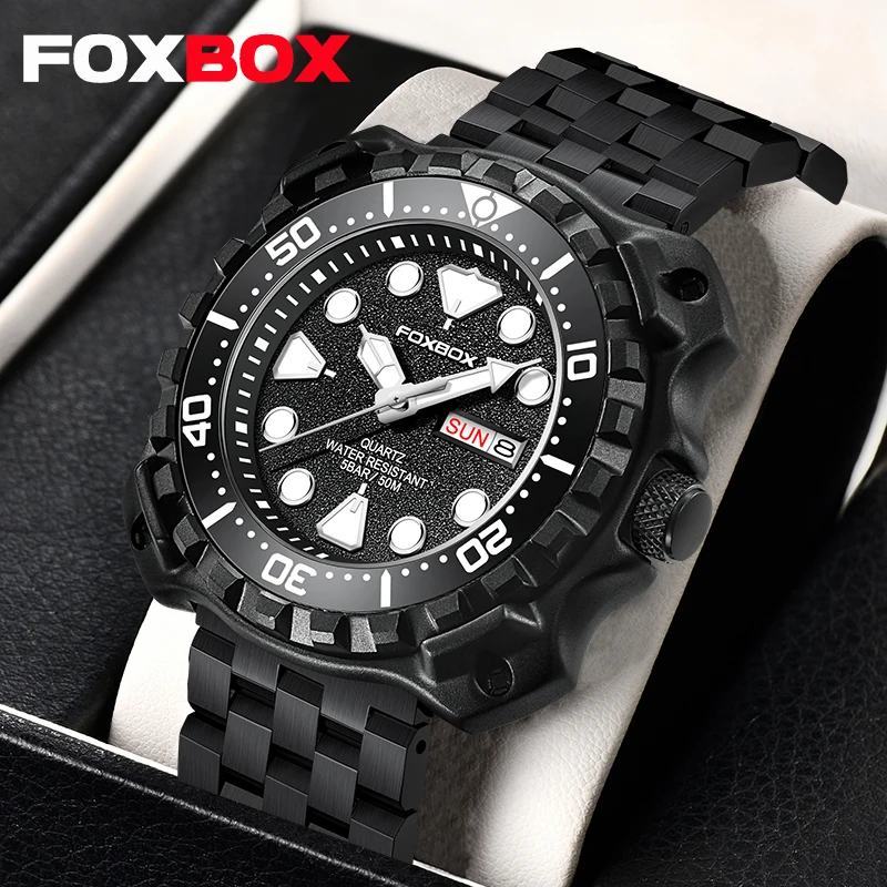 

LIGE Brand Foxbox Fashion Quartz Watch Waterproof Luminous Sport Watch for Men Rotating Bezel Clocks Auto Date Relogio Masculino