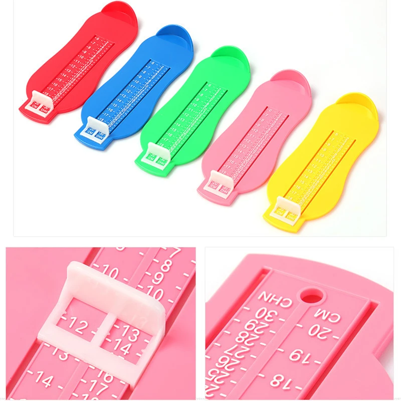 Cute Baby Foot Ruler Measure Kids Infant Adjustable Size Children Shoe Length Measuring Tool Fittings Gauge Calculator Device
