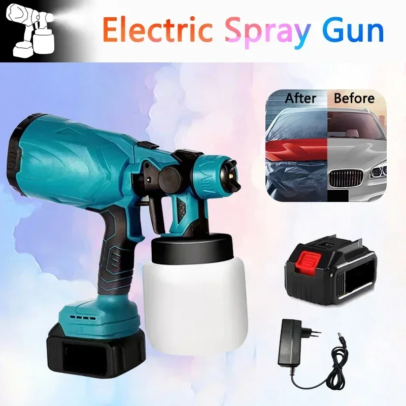 

Electric Spray Gun Cordless Paint Sprayer Auto Furniture Steel Coating Airbrush Compatible For Makita 18V Battery