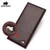 BISON DENIM Cowskin Long Purse For Men Wallet Business Men's Thin Soft Genuine Leather Wallet Card Holder Coin Purse N4470&N4391 1