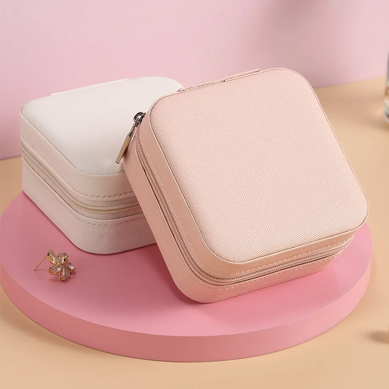 Pink Jewelry Organizer Box Ring Earrings Jewel Jewlery Juwellery Storage Case Makeup Cosmetic Stand Wholesale Bulk Accessories